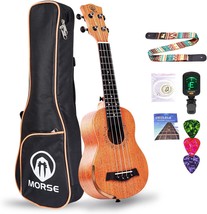 Morse 21-Inch Soprano Ukulele With Arm Rest For Beginners, Gig Bag, Fast... - $44.95