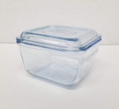 Fire King Refrigerator Dish Vintage Sapphire Blue Philbe Square Glass with Lid - £10.19 GBP