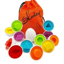 Shapes Matching Egg Toy 6 Pc Set, Montessori Sensory Bin Toy For Toddlers Presch - £19.17 GBP