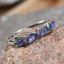 1Ct Pear Cut Tanzanite Women&#39;s Exclusive Pretty Ring 14K White Gold Finish - £60.52 GBP