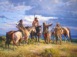 When Wolves Speak by Martin Western Native American Limited Ed.Canvas 24x32 - £700.36 GBP