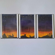 ACEO Original art acrylic Sunset silhouette - $15.00