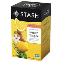 NEW Stash Tea Lemon Ginger Caffeine Free Herbal 20 Tea Bags - $12.28
