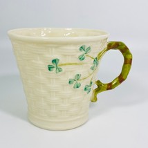 Belleek Ireland Shamrock Basket Weave Mug Green 6th Mark 1965-1980 - £14.65 GBP