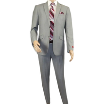 Men RENOIR suit Solid Two Button Business or Formal Slim Fit 202-2 Light gray image 12