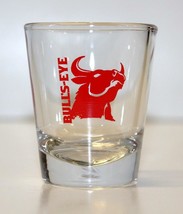 BULL&#39;S-EYE Shot Glass with a bull in red on front - £4.78 GBP