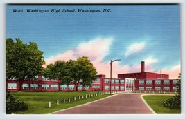 Washington High School Building North Carolina Postcard Unused Linen NC - £6.93 GBP