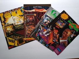 Pinball FLYERS Lot Of 4 Tommy Theatre Of Magic The Shadow Space Jam Original Art - £28.88 GBP