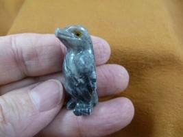 (Y-PEN-37) Little Gray White Penguin Soapstone Peru Figurine Stone Snow Bird - £6.75 GBP