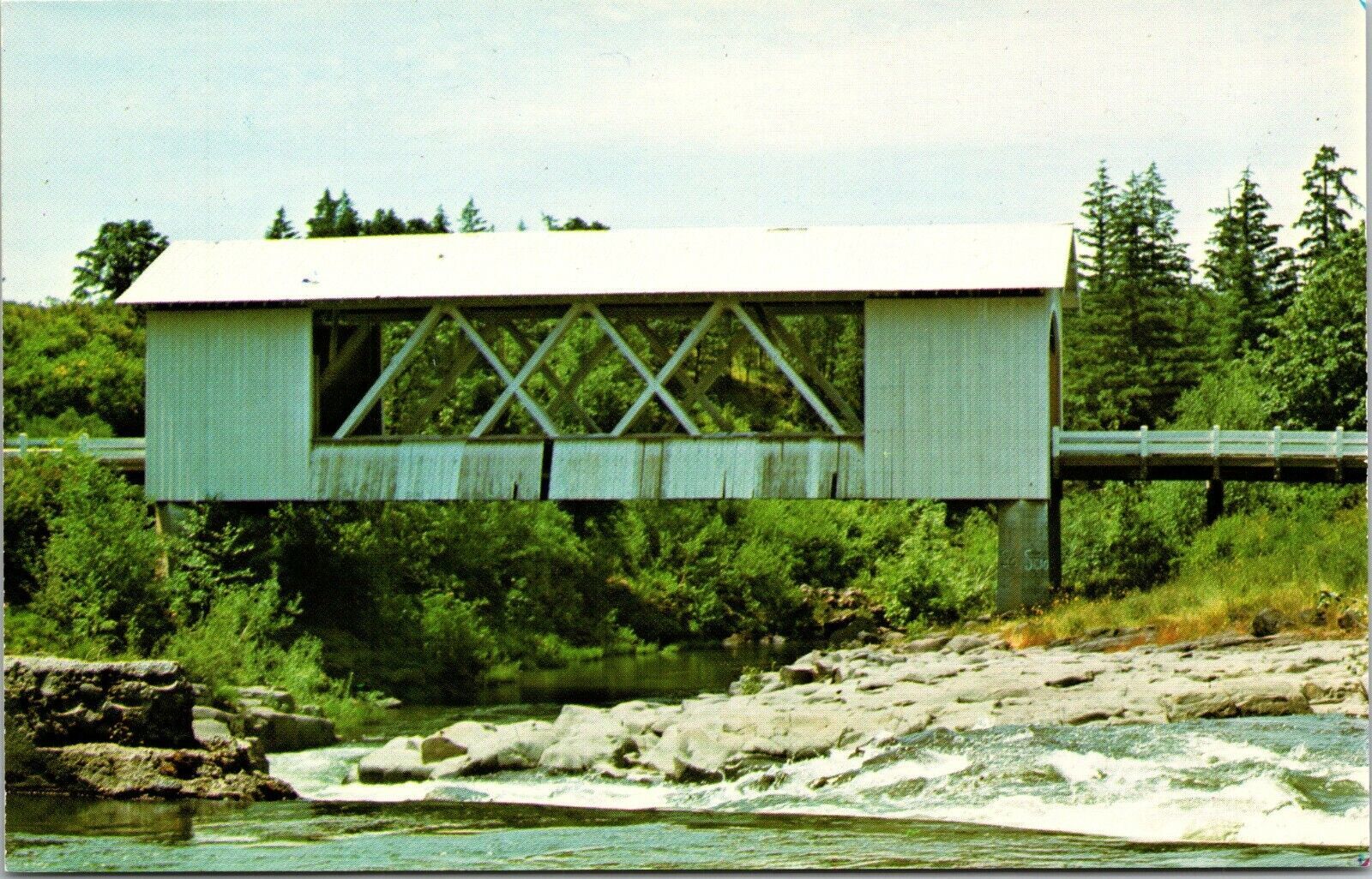 Primary image for Jordan Covered Bridge Over Thomas Creek Post Card Oregon postcard 