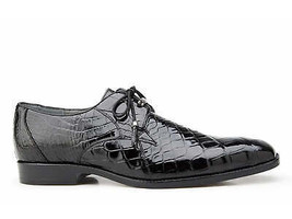 Belvedere Men's Shoes Lago Genuine Alligator Plain Toe Tassel Black 14010 image 2