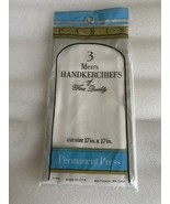 VTG 3 MEN&#39;S HANDKERCHIEFS PARIS WHITE ON WHITE Unopened 17”x17” USA Poly... - $435.71 MXN