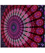 Indian Bohemian Purple Wall Hanging Tapestry, Mandala Psychedelic Wall Art - $14.99