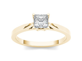 Authenticity Guarantee 
14K Yellow Gold 3/4ct TDW Princess Diamond Solitaire ... - £1,516.20 GBP