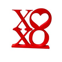 XOXO Heart Decor Sign Valentines Day Gift New 3D Printed Art Freestanding Teache - $10.00