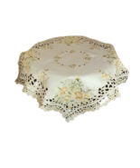 Square Ecri Tablecloth Embroidered Flower 34x34'' - $29.00