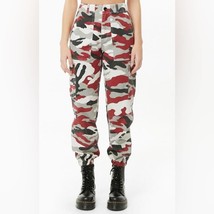 Forever 21 Burgundy Black Camo Cargo Jogger Pants 155/60A Size XS - £22.86 GBP