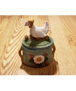 Goose Candy Dish with Lid REALLY Nice Cute Ceramic Candy Trinket - £9.04 GBP