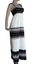 Alpakaandmore Women Ecological Pyma Cotton Dress with Peruvian Manta Fabric Whit - $166.32