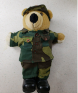Vintage JJ Wind Patriot Bear U.S. Army Soldier Plush Toy 11&quot;  Camouflage... - $37.11