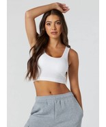 Streetwear Society NWT Ribbed Padded Cropped Tank Top Set Of 2 White Plu... - £10.30 GBP
