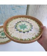 Hot design Rattan Inlaid Pearl Tray Mother of Pearl Serving tray - £47.21 GBP