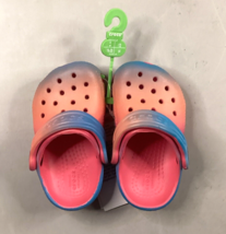 Crocs Classic Color Dipped Kids Clog US Children’s Size C4 Pink Blue - £15.56 GBP