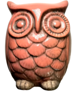 Ceramic Owl Coral Pink Peachy  7x5.5x4 Inch Wise Old Owl Decorative Figu... - $23.99