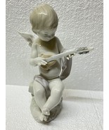 Lladro &quot;Angel with Lute&quot; Young Angel Strumming a Lute #1231 1972- 87 Rou... - $1,316.98 MXN