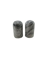 Marble White &amp; Grey Salt &amp; Pepper Shakers Container Onyx Heavy Set  - $7.75