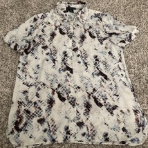 Cynthia Rowley Sasha Snake Print short sleeve blouse button up size Small - $168.31 MXN