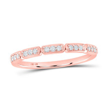 10kt Rose Gold Womens Round Diamond Stackable Band Ring 1/8 Cttw - £218.33 GBP