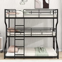 Metal Triple Beds Full XL Over Twin XL Over Queen Size, 3 Bunk Bed Frame... - £434.26 GBP