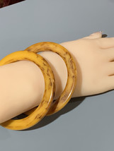 Vintage Butter scotch Bakelite Bangle Bracelet Set of 2 - $70.00