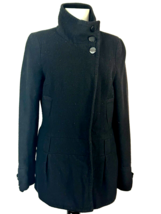 H&amp;M Divided Black Wool Blend Coat Womens size 8 short Peacoat - £15.72 GBP