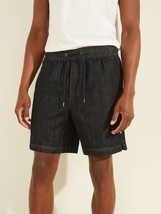 Guess Men&#39;s Cotton/Linen Blend Pull-On Jean Shorts in Rinse-Size Small - $39.94