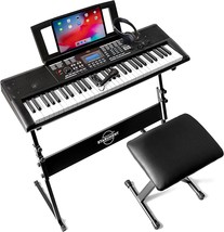 Starument 61 Key Premium Electric Keyboard Piano for Beginners with Stand, - £152.53 GBP