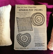 Mail Order Vtg 60s Frederick Herrschner Co Gingham Puff Pillows Instruct... - $24.73