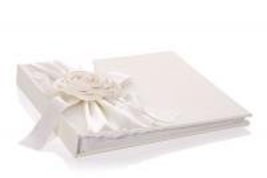 Junction 18 Satin Wedding Photograph Album Ivory Ribbon &amp; Flower - £38.47 GBP