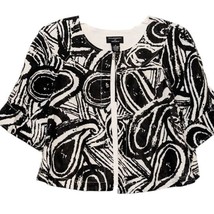 Philosophy by Republic All Linen Reversible Black White Print Jacket Size 8 NWT - £26.84 GBP