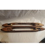 Two Vintage Wooden Shuttle18.5” For Weaving Loom Metal Tips - $41.57