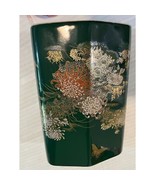 Vtg Toyo Jade Kiku Vase Green Diamond Shape Japanese Asian Art Floral Pa... - €15,51 EUR
