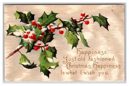 Holly And Berries Old Fashioned Christmas Embossed DB Postcard J18 - £2.40 GBP