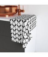Black Geometric Chef Knives Diamond Pattern Hand Towel | Modern Monochrome - $19.96