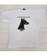 White Best Fruit Of The Loom Large White Male Shirt With A Doberman - $19.99