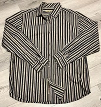 Tommy Bahama Cotton/Silk Blend Long Sleeve Button Down Size L Striped Pa... - $24.18