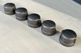 1/2&quot; BLACK Malleable Iron Cap Fitting Pipe NPT Gas Pipe (5) Lot NEW - $5.79