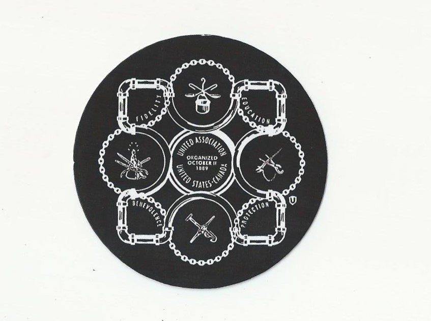 BLACK UA PLUMBERS PIPEFITTERS STEAMFITTERS UNION Hardhat size 2.5 sticker - $4.00
