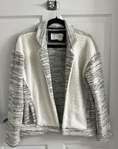 Saturday Sunday Anthropologie Jacket Sz Small Gray Cream Open Front Space Dye - £22.15 GBP