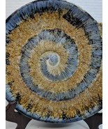 Art Pottery Swirl Shell Shape Trinket Dish Decor Blue Tan Beach Ammonite... - £14.70 GBP